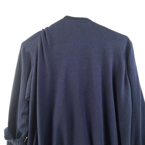 Design History Women's Knit CardiganSweater Open Front Mid Length Blue Size 1X - Picture 7 of 8